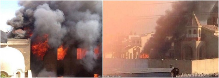 Foto Gereja Tua yang Dibakar ISIS di Kota Mosul