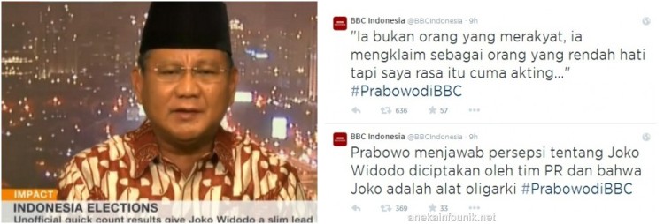 Foto Wawancara Eksklusif BBC World TV dengan Prabowo