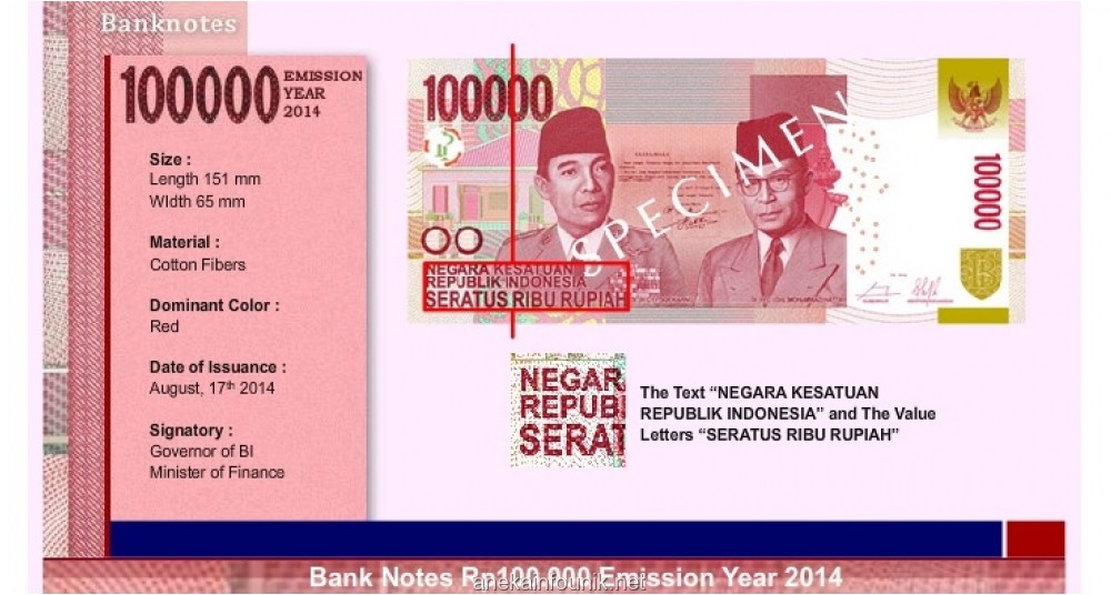 Gambar Uang NKRI Pecahan 100 Ribu Rupiah Resmi  Aneka Info Unik