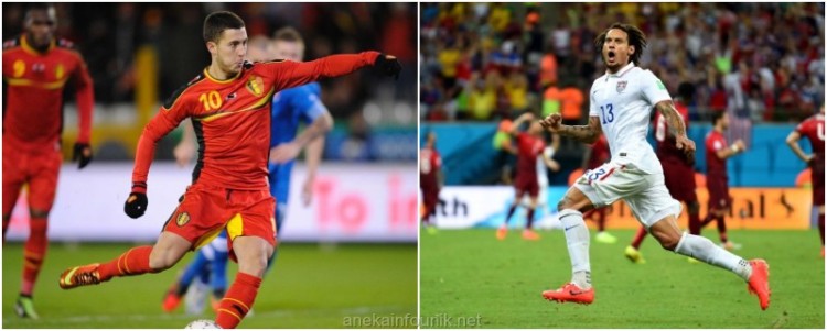 Duel Eden Hazard (Belgia) dan Jermaine Jones (AS)