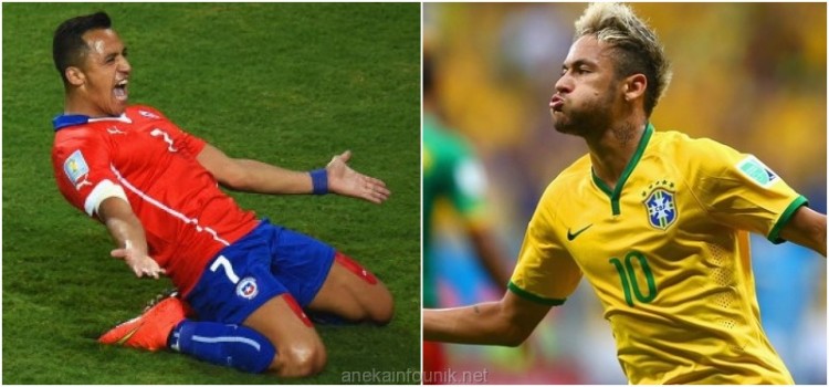 Duel Alexis Sánchez (Chili) Vs Neymar (Brasil)