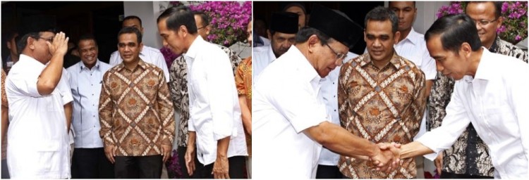 Foto Saat Prabowo Hormat dan Jokowi Membungkuk