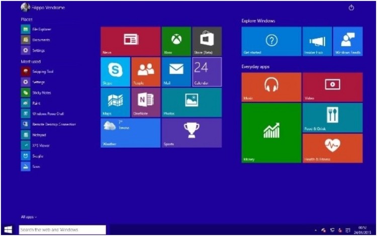 Tampilan Technical Preview Windows 10